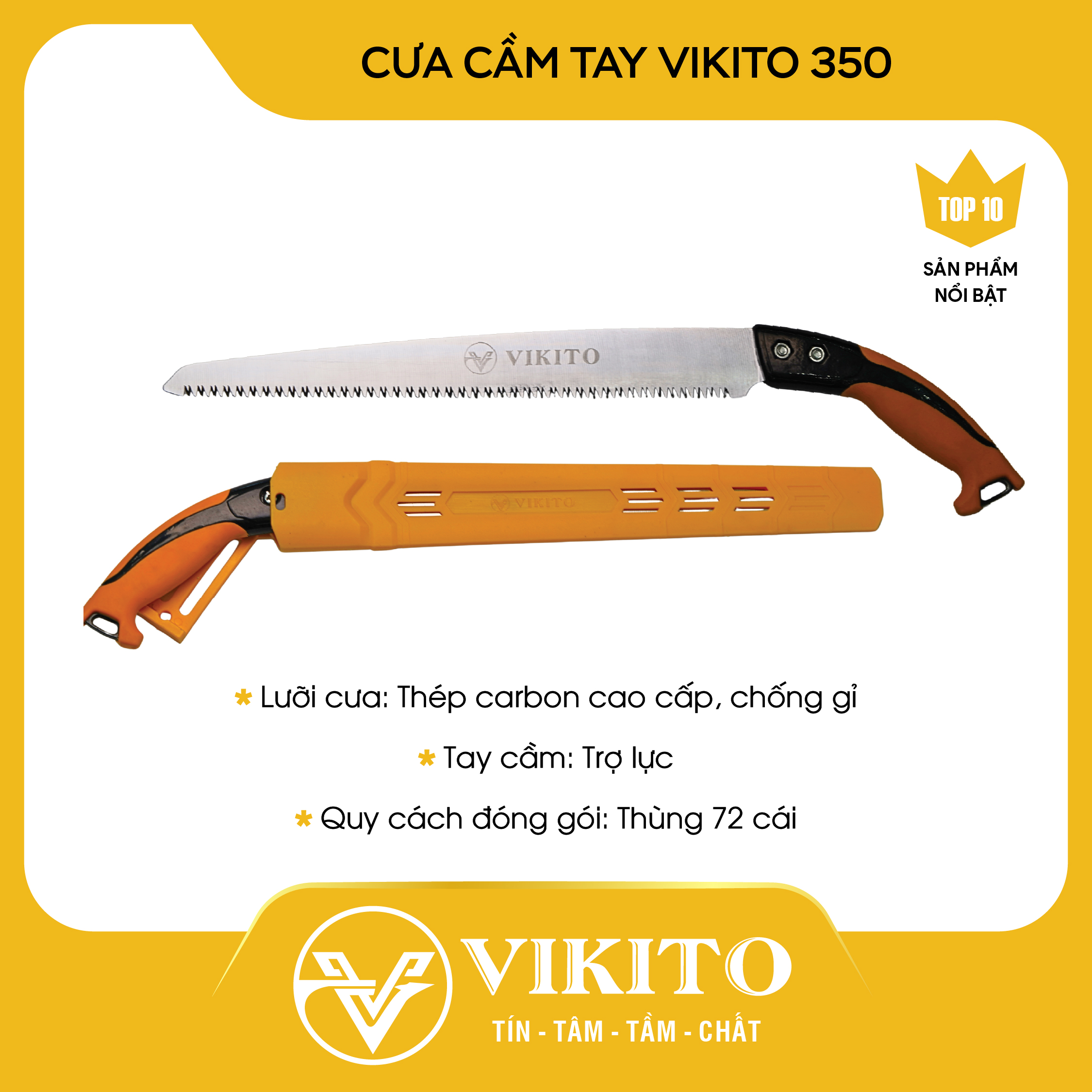 Cưa cầm tay VIKITO 350 lưỡi trắng mài bóng